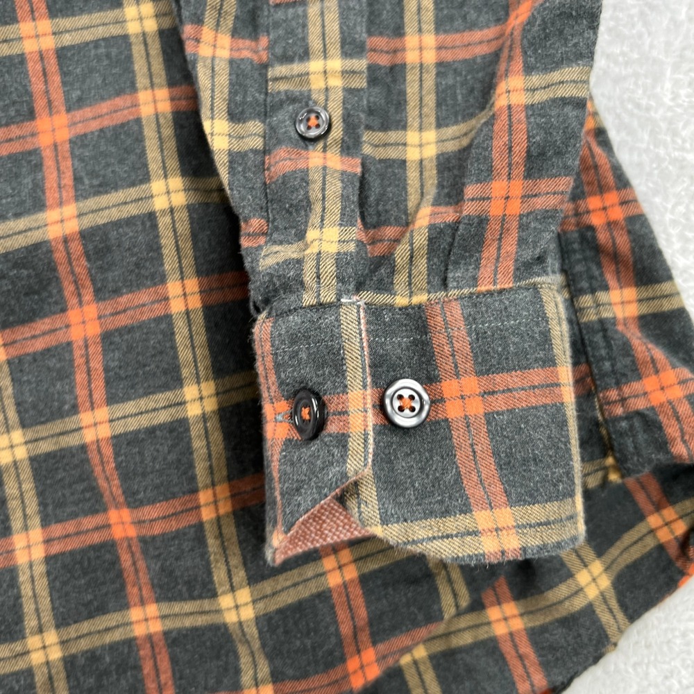 Patrick James Reserve Plaid Flannel Button Down 2XL Orange Grey Classic Shirt - Picture 5 of 12